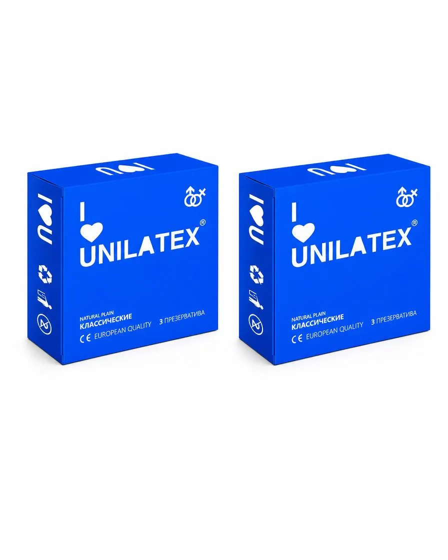 Презервативы Unilatex Natural Plain, классические, №3 — 2 упаковки