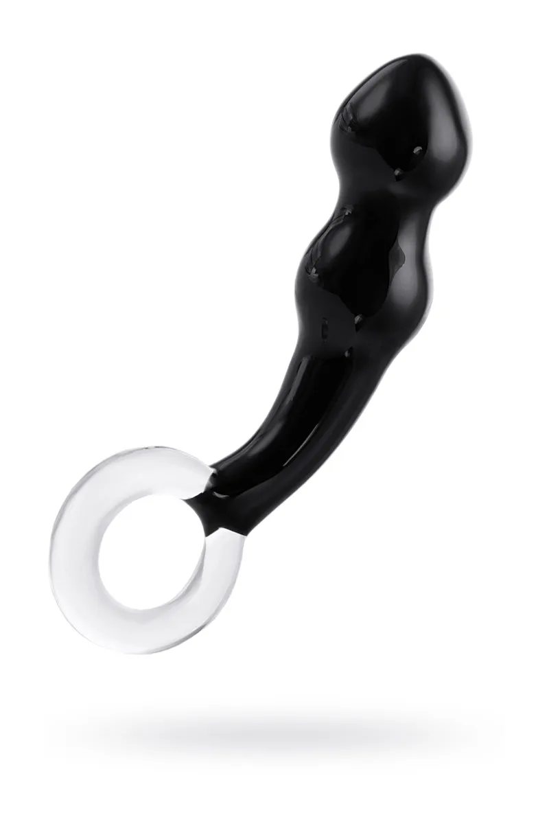 Стимулятор простаты Sexus Glass, 12 см, Ø 3,5 см, стекло, черный