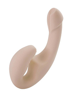 Безремневой анатомический страпон 13 см, Ø 4 см, бежевый