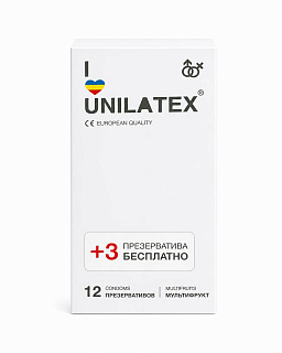 Unilatex презервативы Multifruits, 12 шт