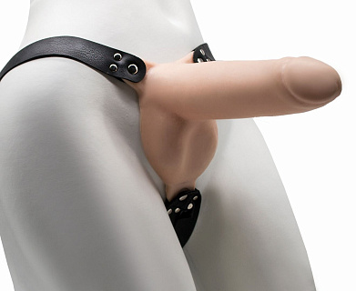 Фаллоимитатор поясной каркасный пустотелый с бандажем, Ø 4,8 см, L 16,0 см