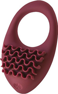 Перезаряжаемое эрекционное виброкольцо Pure Passion Stellar Wine Red