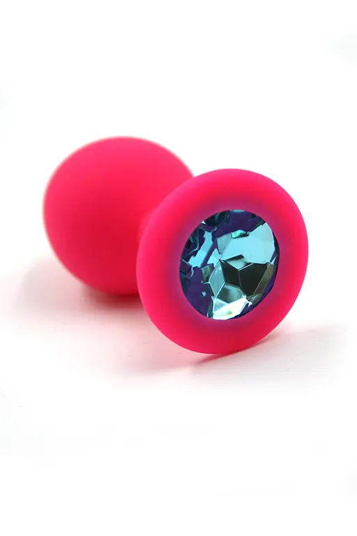 Анальная втулка Kanikule Plugs, силикон, размер M, Ø3,4 см, розовый/голубой
