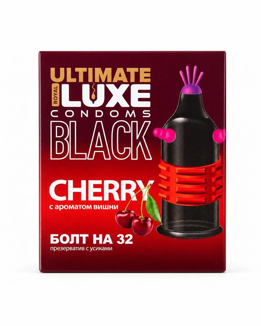 Презервативы Luxe Ultimate Болт на 32, вишня, 18 см, 5,2 см, 1 шт.