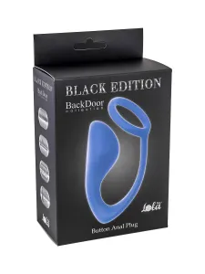 Мужской анальный стимулятор с кольцом на пенис Button Anal Plug Blue