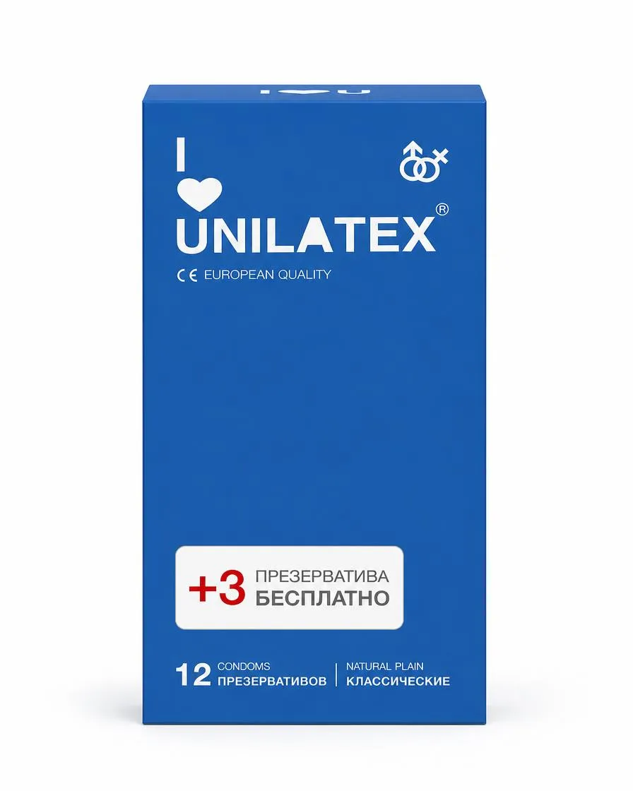 Unilatex презервативы Natural Plain/классические, 12 шт.