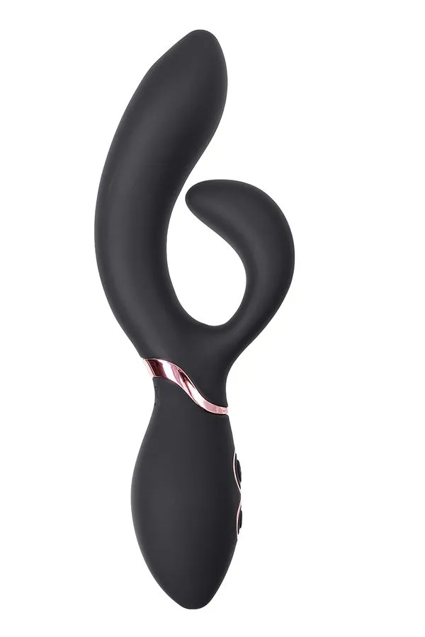 Вибратор с клиторальным стимулятором WANAME D-SPLASH Thunder, L 20,5 см, Ø 3,5 см, силикон, черный