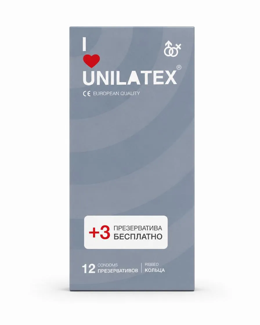 Unilatex Презервативы  Ribbed с рифленой поверхностью, 12 шт