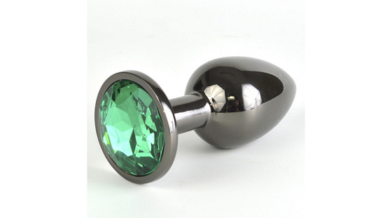 Анальная втулка Sitabella, металл, размер S, Ø 2,8 см, темный никель/зеленый