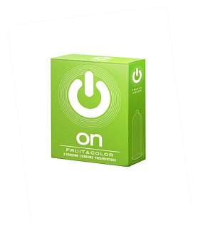 Презервативы On, fruit, color, цветные, аромат, 18 см, 5,4 см, № 3