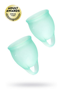 Набор менструальных чаш Satisfyer Feel confident Menstrual Cup Dark Green с петелькой
