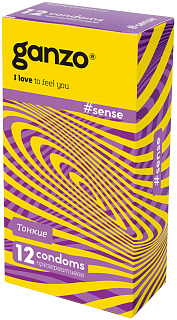 Презервативы Ganzo Sense, 18 см, 12 шт.