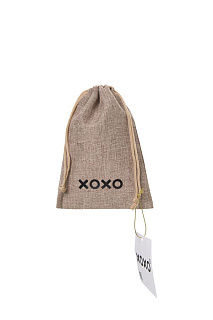 Мешочек XOXO, текстиль, коричневый, 18*12,5 см