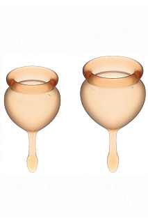 Набор менструальных чаш, 2шт, 15 и 20 мл Feel Good Menstrual Cup Orange