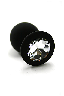 Анальная втулка Kanikule Plugs, силикон, размер M, Ø3,5 см, черный/прозрачный