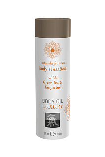 Съедобное масло для тела - Зеленый чай и мандарин, 75мл.