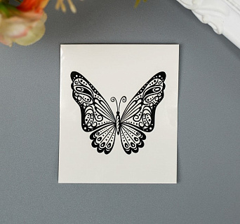 Татуировка на тело "Бабочка с узором"