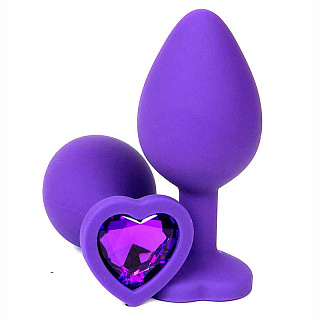 Анальная втулка в виде сердца, силикон, размер L, Ø3,5 см