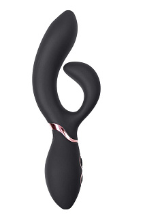 Вибратор с клиторальным стимулятором WANAME D-SPLASH Thunder, L 20,5 см, Ø 3,5 см, силикон, черный