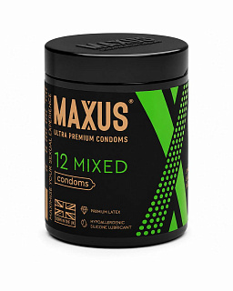 Презервативы MAXUS Mixed №12 с железным кейсом, набор, X-Edition, 12 шт