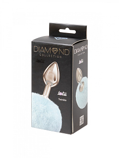 Анальная Пробка с Хвостом Diamond Twinkle Blue