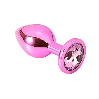 Алюминиевая анальная втулка размер L, Ø 4,6 см, розовая/розовый