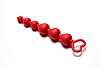 Анальная цепочка Heart Ray, Ø до 2,5 см, длина 17,5 см, бордовый