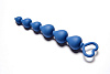 Анальная цепочка Heart Ray, цвет кобальт, Ø 2,5 см, длина 17,5 см