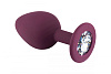 Анальная втулка, силикон, M Ø 3,5 см, бордовый-прозрачный