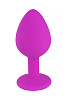 Анальная втулка, силикон,  M Ø 3,5 см, фиолетовый-прозрачный