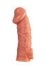 Насадка реалистичная KOKOS COCK SLEEVE с дополнительной стимуляцией, TPE, телесная, L 15,6 см Ø 4,2 см
