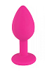 Анальная втулка, силикон, S Ø 2,8 см, розовый-прозрачный