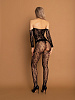 Боди-комбинезон черный с цветочным рисунком S-L