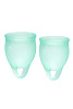 Набор менструальных чаш Satisfyer Feel confident Menstrual Cup Dark Green с петелькой