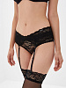 03646 Возбуждающий пояс для чулок из черного кружева с регулятором (Hold on love) (L/XL)