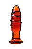 Анальная втулка Sexus Glass, стекло, коричневая, 12,5 см, Ø 4 см