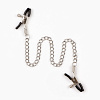 Зажимы для сосков БДСМ аксессуар, с цепочкой 30 см, винтовой, металл, черный
