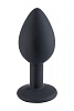 Анальная втулка, силикон, S Ø 2,8 см , черный-прозрачный